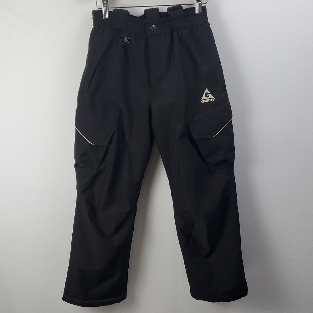 Gerry Snow Pants Kids M 10-12 Black Insulated Cargo Ski Pants